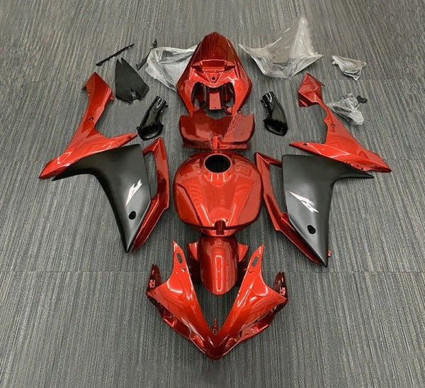 Yamaha R1 Fairings (2007-2008) Dark Candy Red, Matte Black