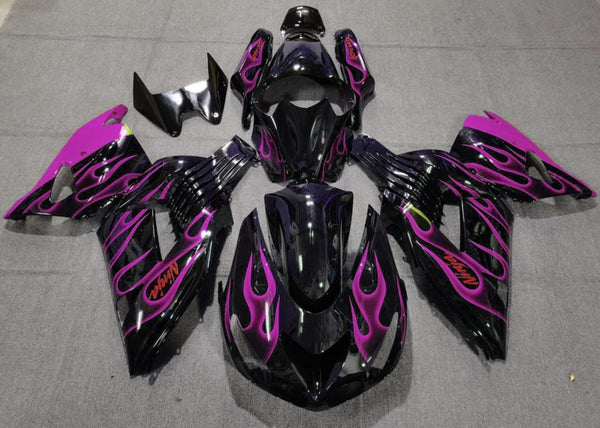 Fairing kit for a Kawasaki Ninja ZX14R (2006-2011) Black & Pink 