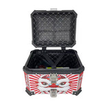 45L Aluminum Motocycle Top Box Storage Red White Chinese Lion at KingsMotorcycleFairings.com