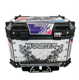 45L Aluminum Motorcycle Top Box Storage White Colored Monster at KingsMotorcycleFairings.com ..