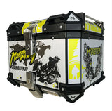 45L Aluminum Motorcycle Top Box Storage Yellow Monster at KingsMotorcycleFairings.com