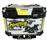 45L Aluminum Motorcycle Top Box Storage Yellow Monster at KingsMotorcycleFairings.com