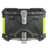 55L Aluminum Motorcycle Top Box Storage Black Neon X at KingsMotorcycleFairings.com