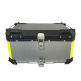 Silver Neon 65L Aluminum Motorcycle Top Box Storage at KingsMotorcycleFairings.com