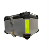 Silver Neon 65L Aluminum Motorcycle Top Box Storage at KingsMotorcycleFairings.com