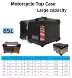 Black 85L Aluminum Motorcycle Top Box Storage at KingsMotorcycleFairings.com