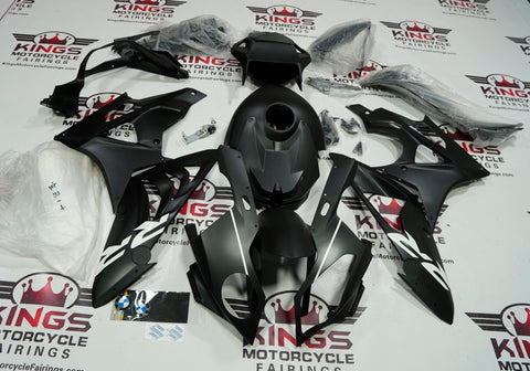 BMW S1000RR (2009-2014) Matte Black & White Fairings at KingsMotorcycleFairings.com