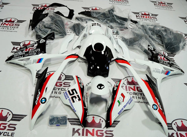 BMW S1000RR (2019-2021) White, Black & Red Fairings at KingsMotorcycleFairings.com.