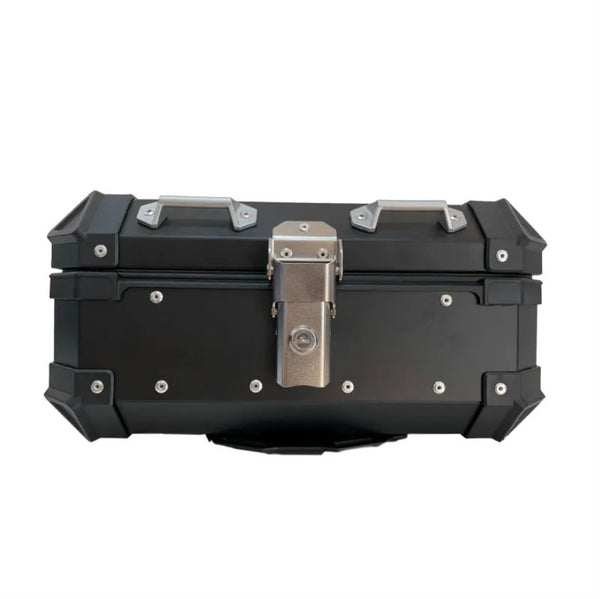 Black & Silver 25L Aluminum Motorcycle Top Box at KingsMotorcycleFairings.com 