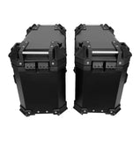 Black 38L Aluminum Motorcycle Storage Side Boxes at KingsMotorcycleFairings.com