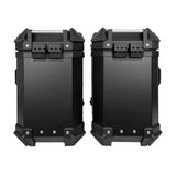 Black 38L Aluminum Motorcycle Storage Side Boxes at KingsMotorcycleFairings.com