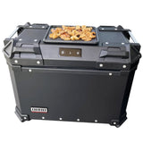 Black BBQ 38L Aluminum Motorcycle Storage Side Boxes at KingsMotorcycleFairings.com