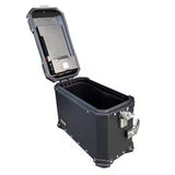 Black BBQ 38L Aluminum Motorcycle Storage Side Boxes at KingsMotorcycleFairings.com