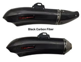 Black Carbon Fiber K153 Motorcycle Exhaust (400-1200cc) from KingsMotorcycleFairings.com 