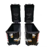 Black Red 38L Aluminum Motorcycle Storage Side Boxes at KingsMotorcycleFairings.com 