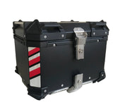 Black Red 45L Aluminum Motocycle Top Box Storage at KingsMotorcycleFairings.com