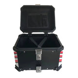 Black Red 45L Aluminum Motocycle Top Box Storage at KingsMotorcycleFairings.com