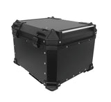 Black Red 55L Aluminum Motorcycle Top Box Storage at KingsMotorcycleFairings.com