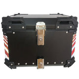 Black Red 55L Aluminum Motorcycle Top Box Storage at KingsMotorcycleFairings.com