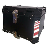 Black Red 55L Aluminum Motorcycle Top Box Storage at KingsMotorcycleFairings.com