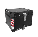 Black Red 55L Aluminum Motorcycle Top Box Storage at KingsMotorcycleFairings.com