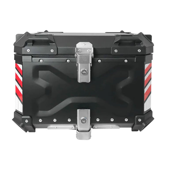 Black Red X 55L Aluminum Motorcycle Top Box Storage at KingsMotorcycleFairings.com