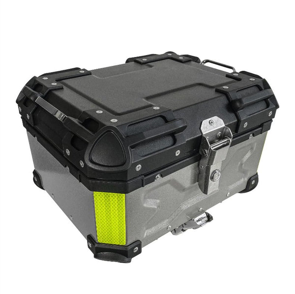 Black Silver Neon 35L Aluminum Motorcycle Top Box Storage at KingsMotorcycleFairings.com!