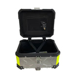 Black Silver Neon 35L Aluminum Motorcycle Top Box Storage at KingsMotorcycleFairings.com!