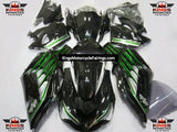 Fairing kit for a Kawasaki Ninja ZX14R (2012-2024) Black, Metallic Green & Silver at KingsMotorcycleFairings.com