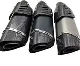 Black, Stainless Steel & Carbon Fiber Motorcycle Exhaust (T125 Universal) at KingsMotorcycleFairings.com 