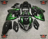 Suzuki GSXR1300 Hayabusa (2008-2019) Black & Green Glow Fairings at KingsMotorcycleFairings.com