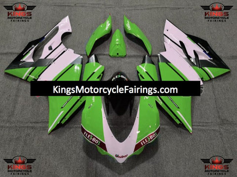 Ducati 1299 Panigale Fairings (2015-2016) Green Pink, Black at KingsMotorcycleFairings.com 