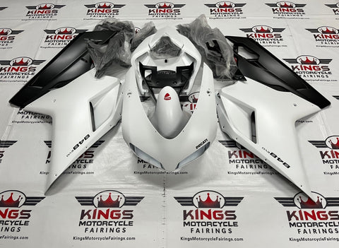 Ducati 848 Fairings (2007-2014) Matte White, Matte Black at KingsMotorcycleFairings.com