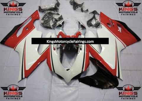 Ducati 899 (2011-2014) White, Red, Black Stripe Fairings