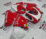 Ducati 996 Fairings (1998-2002) Red, White, Black, Gold Pinstripe at KingsMotorcycleFairings.com