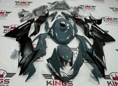 FAIRING KIT FOR A KAWASAKI NINJA ZX6R 636 (2019-2023) DARK NARDO GRAY & MATTE BLACK at KingsMotorcycleFairings.com