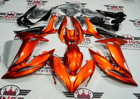 Fairing Kit for a Kawasaki Ninja 650R (2017-2019) Orange & Matte Black at KingsMotorcycleFairings.com.