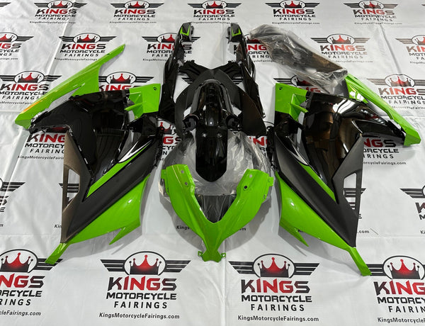 Fairing kit for a Kawasaki Ninja 300 (2013-2017) Green, Black at KingsMotorcycleFairings.com