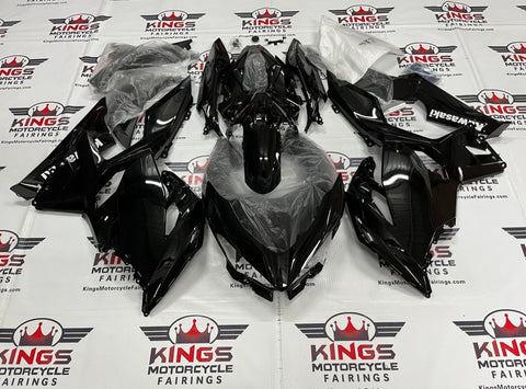 Fairing kit for a Kawasaki Ninja 400 (2018-2023) Black, White at KingsMotorcycleFairings.com