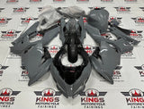 Fairing kit for a Kawasaki Ninja 400 (2018-2023) Dark Nardo Gray & Faux Carbon Fiber at KingsMotorcycleFairings.com