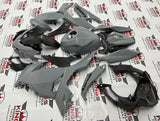 Fairing kit for a Kawasaki Ninja 400 (2018-2023) Nardo Gray & Faux Carbon Fiber at KingsMotorcycleFairings.com.