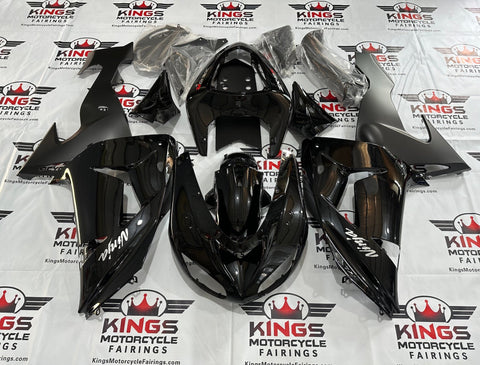 Fairing kit for a Kawasaki Ninja ZX10R (2006-2007) Black, Matte Black, Chrome at KingsMotorcycleFairings.com