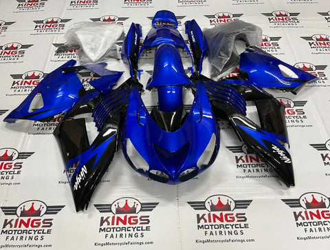 Fairing kit for a Kawasaki Ninja ZX14R (2006-2011) Blue & Black at KingsMotorcycleFairings.com