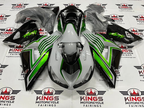 Fairing kit for a Kawasaki Ninja ZX14R (2006-2011) Nardo Gray, Green & Black at KingsMotorcycleFairings.com