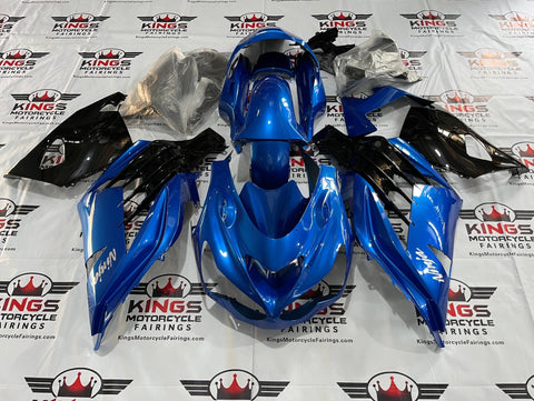 Fairing kit for a Kawasaki Ninja ZX14R (2012-2021) Blue & Black at KingsMotorcycleFairings.com