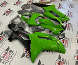 Fairing kit for a Kawasaki Ninja ZX6R 636 (2007-2008) Green & Matte Black at KingsMotorcycleFairings.com