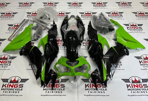 Fairing kit for a Kawasaki Ninja ZX6R 636 (2019-2023) Black & Green at KingsMotorcycleFairings.com