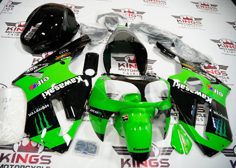 Fairing kit for a Kawasaki ZX12R (2000-2001) Green & Black Monster Energy at KingsMotorcycleFairings.com