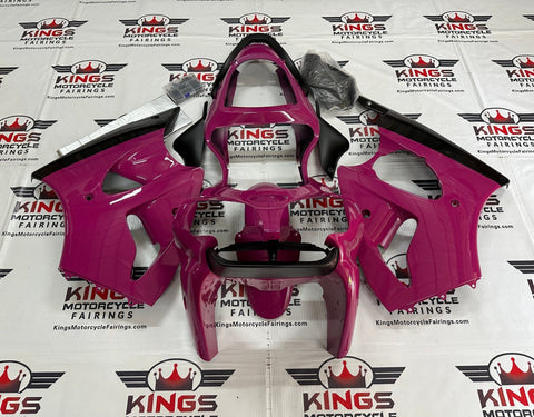 Fairing kit for a Kawasaki ZX6R 636 (2000-2002) Pink & Black at KingsMotorcycleFairings.com