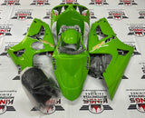 Fairing kit for a Kawasaki ZX6R 636 (2003-2004) Green, Black & Yellow at KingsMotorcycleFairings.com